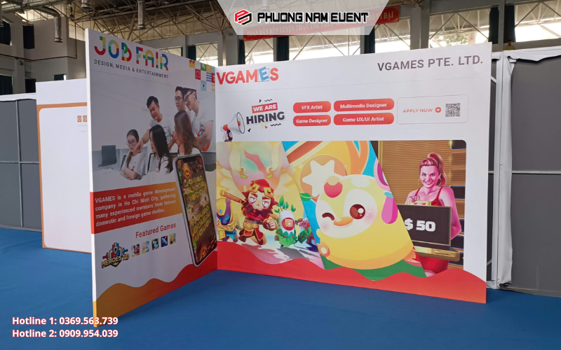 Booth gian hàng góc (Corner Booth)