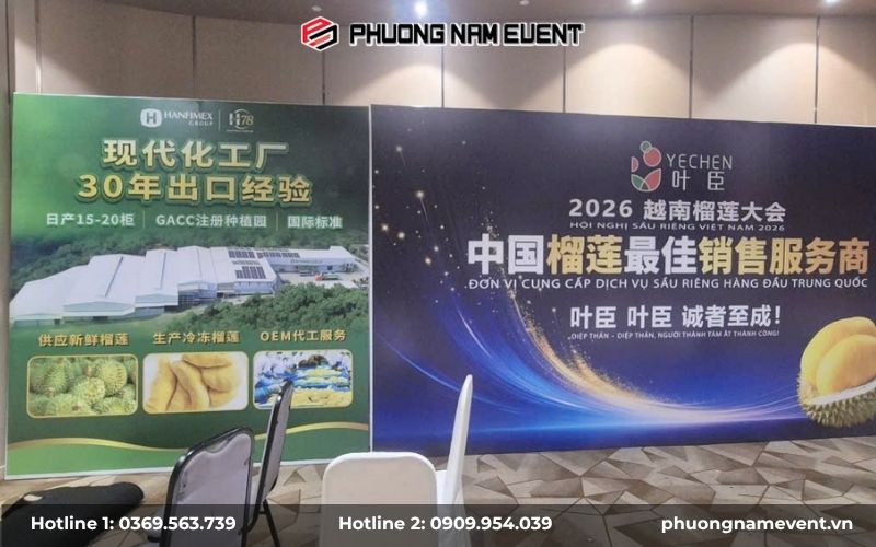 Backdrop tại Hội nghị Sầu Riêng Việt Nam 2026