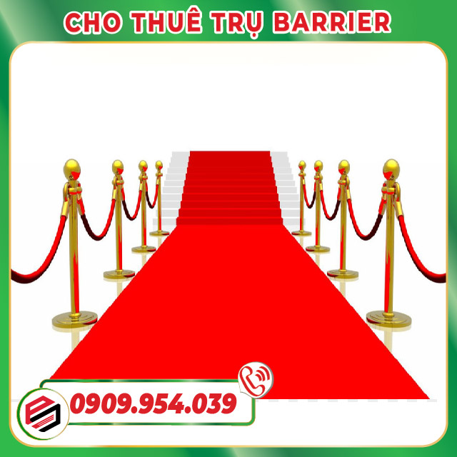Trụ Barrier kết hợp thảm đỏ Trụ Barrier kết hợp thảm đỏ