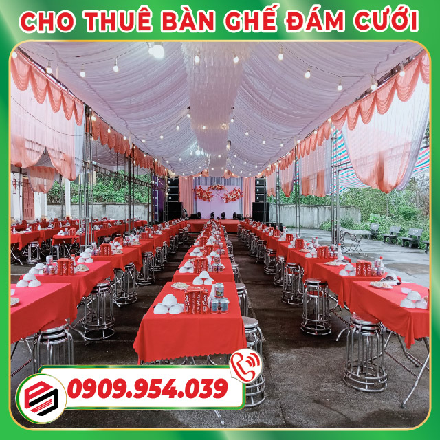 Cho thuê bàn ghế inox đám cưới Cho thuê bàn ghế inox đám cưới