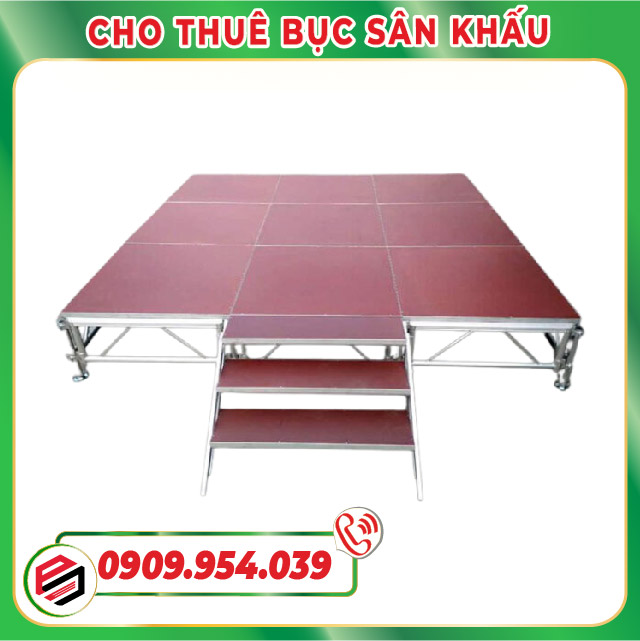 Rental of assembled stage podiums