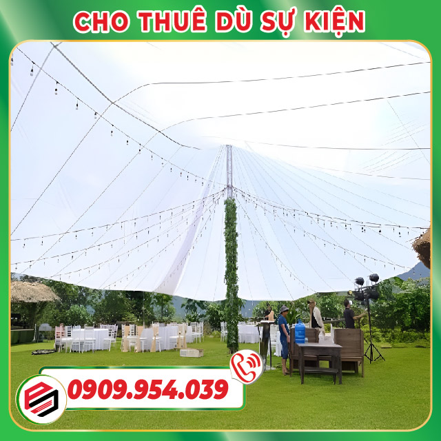 Dù tròn bạt trắng Dù tròn bạt trắng
