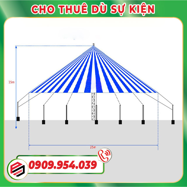 Kích thước dù che nắng sự kiện Kích thước dù che nắng sự kiện