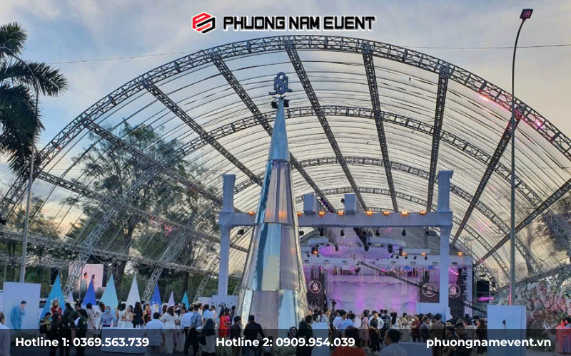 Hình ảnh nhà bạt mái vòm trong suốt tại Phương Nam Event