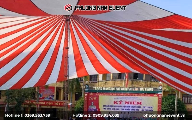 Cấu tạo của dù che sự kiện