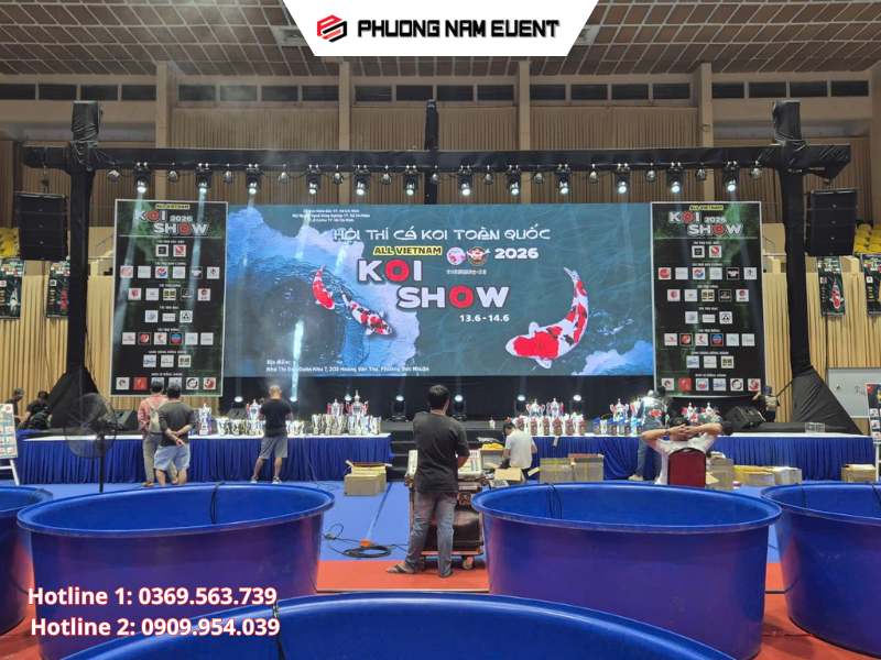 Sân khấu Hội thi cá koi toàn quốc All Vietnam Koi Show 2026