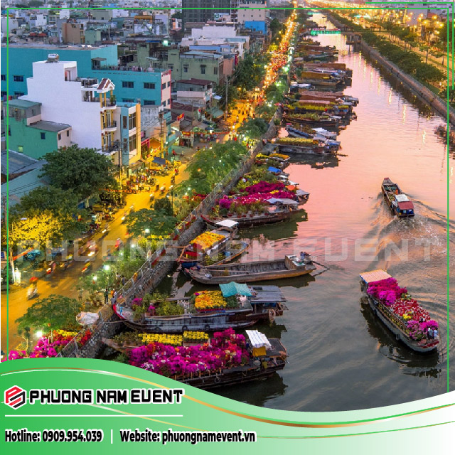 Spring Flower Market on Tet Day Spring Flower Market on Tet Day