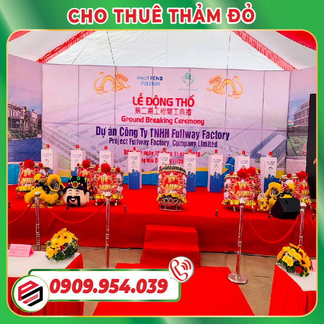 Cho thuê thảm đỏ tổ chức Lễ Động thổ Cho thuê thảm đỏ tổ chức Lễ Động thổ