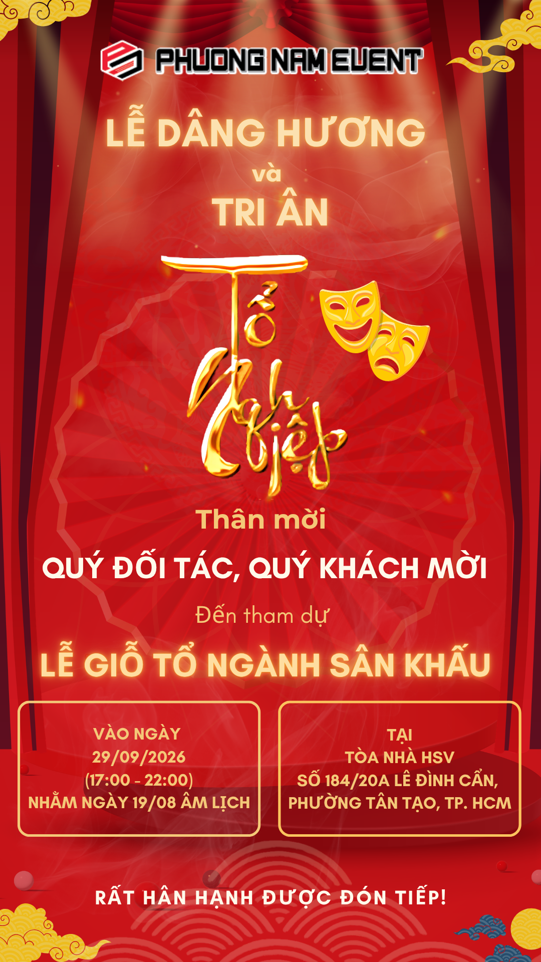 Thư mời lễ Giỗ Tổ Ngành Sân Khấu Phương Nam Event