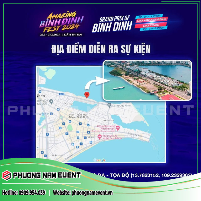 Event Location: Land Area North of Dong Da Street - Coordinates (13.7823152, 109.2329363)