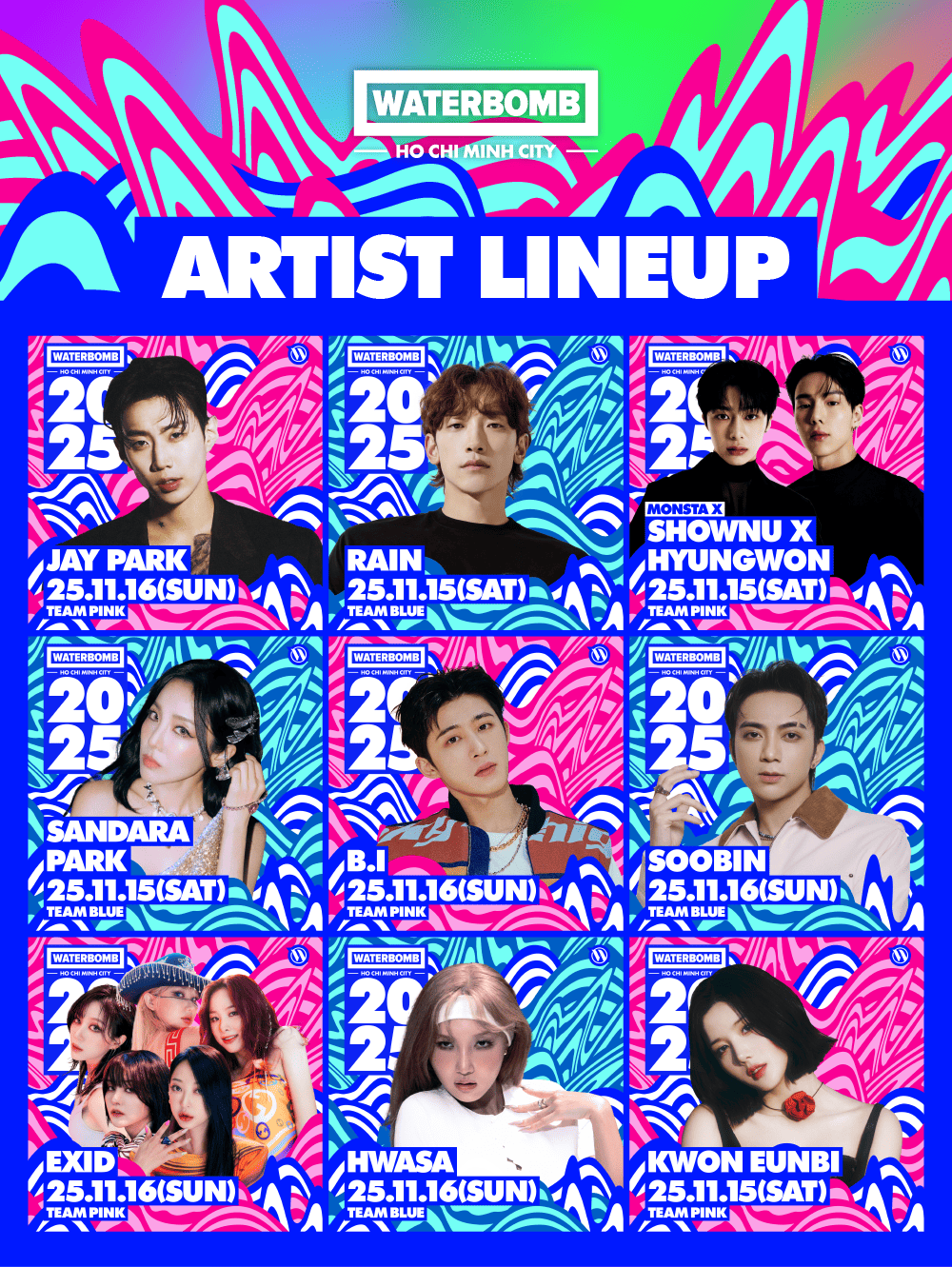 Dàn line-up waterbomb cực cháy